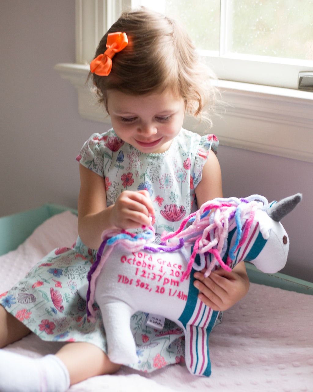 Birth Unicorn Keepsake, Baby Blanket Keepsake-Stitches by Natalie-Stitches by Natalie