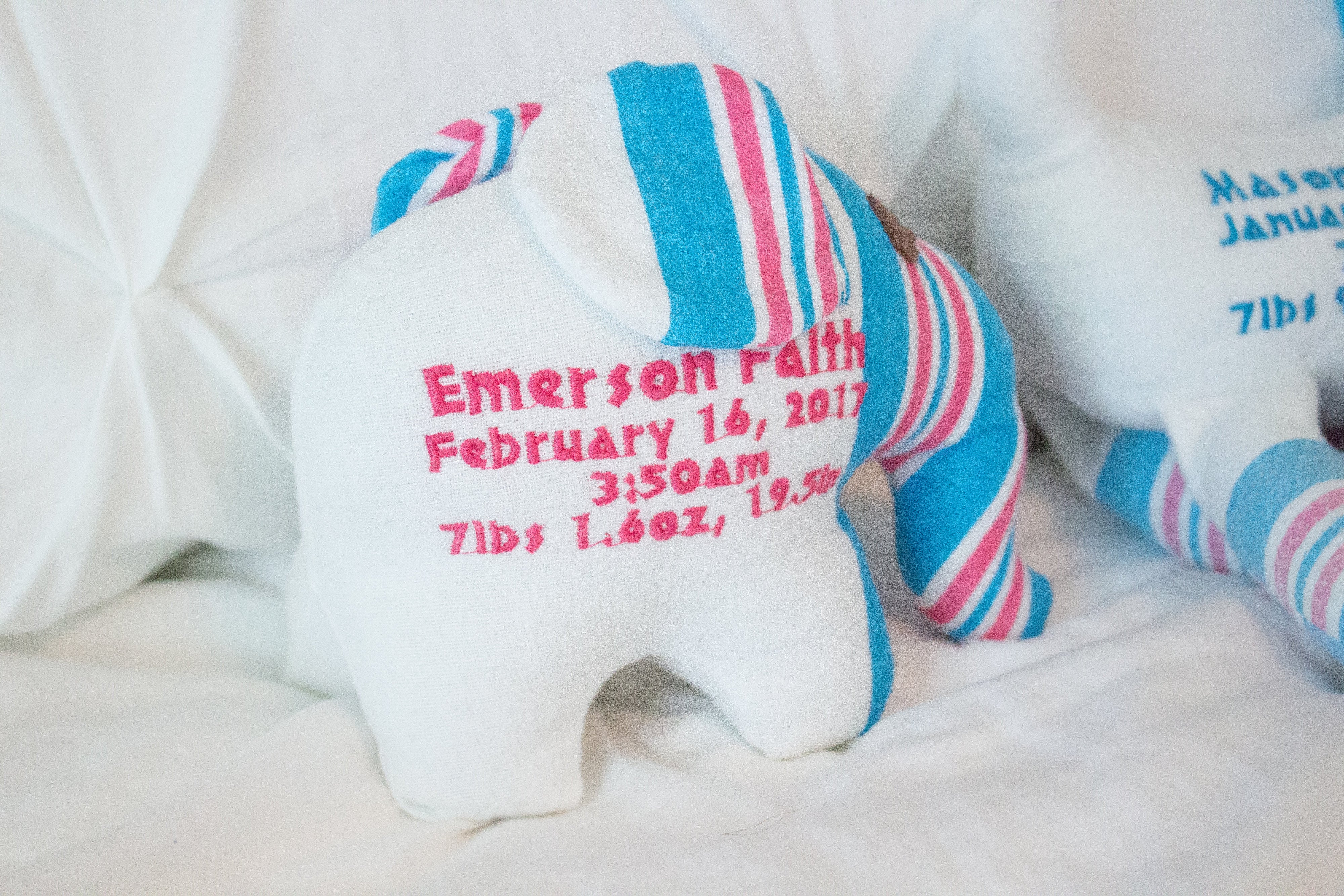 Birth Elephant, Blanket Keepsake Elephant, Keepsake Toy, Memory item-Stitches by Natalie-Stitches by Natalie